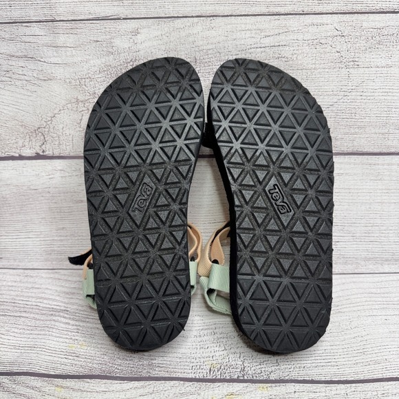 Teva Kids Platform Sandals Size Big Kid 3 Multi Pastel Color Block Strappy - Picture 7 of 7